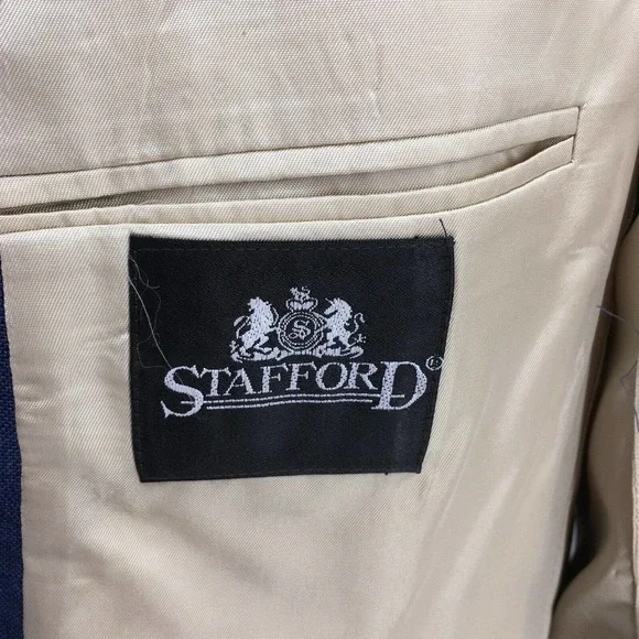 Stafford Mens Gold Button Blazer Size 44R - Picture 8 of 9